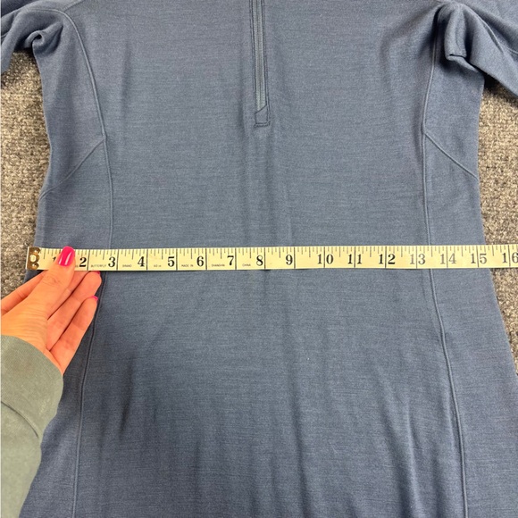 ICEBREAKER Women’s Blue Granary 260 Merino Long Sleeve 1/4 Zip Dress size Small - Picture 6 of 11